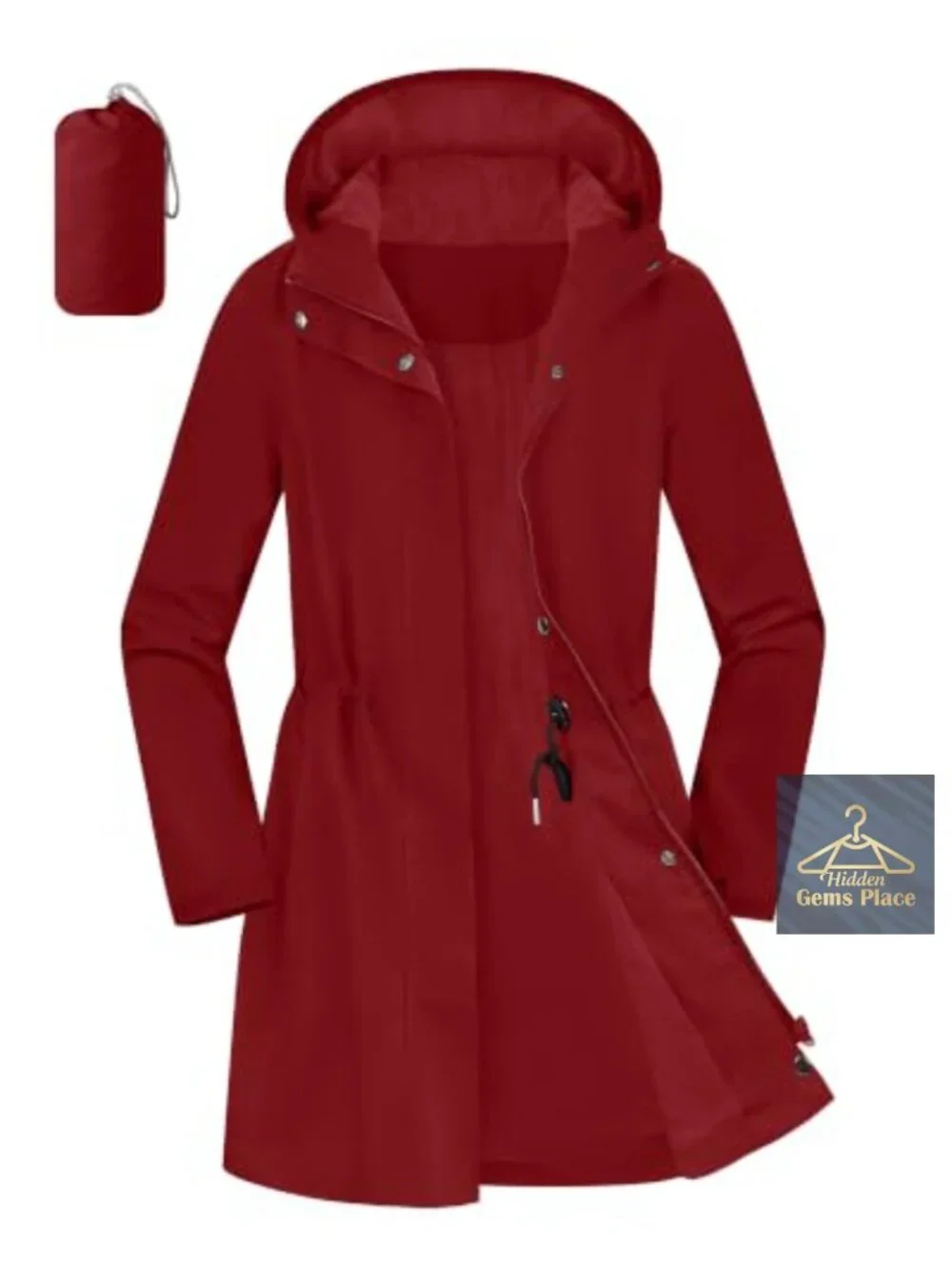 Women's Packable Waterproof Rain Jacket with Hood Windbreaker